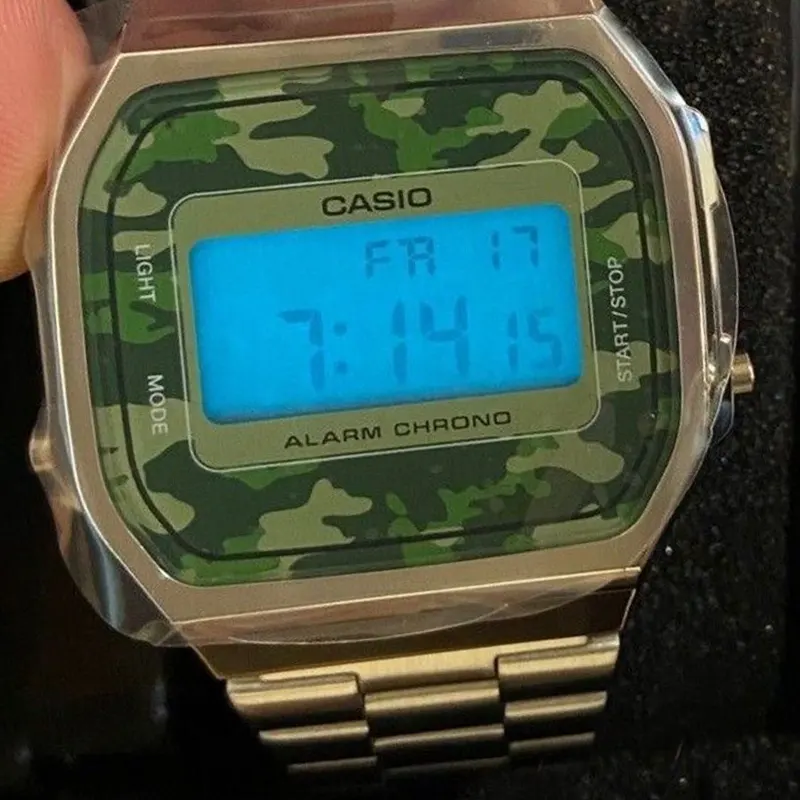 Casio Silver Vintage Camouflage Men's Watch- A168WEC-3DF